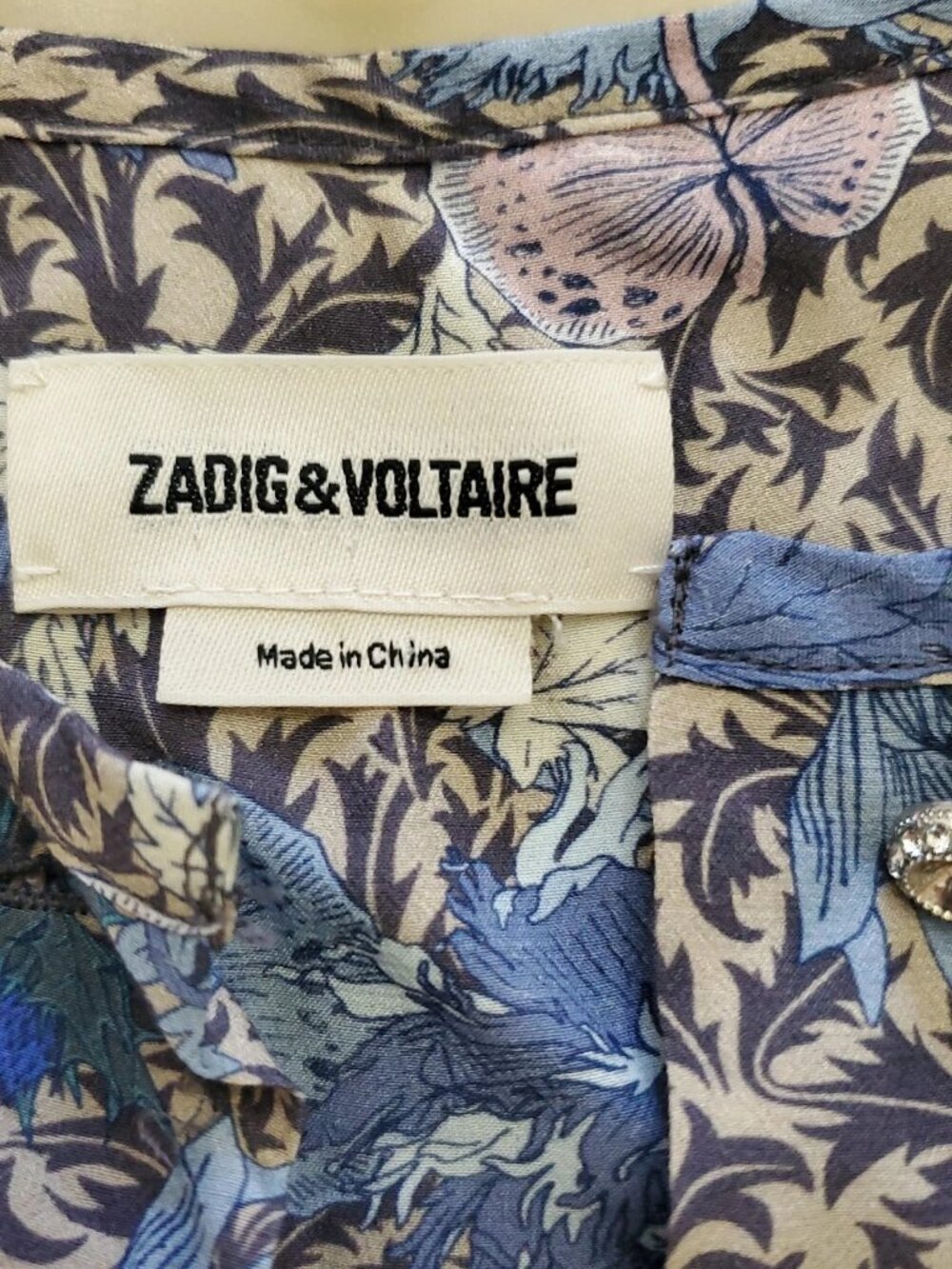 Zadig & Voltaire Rhona Wild Garden Floral Flutter Sleeve Women's Dress Size XS - Picture 9 of 13